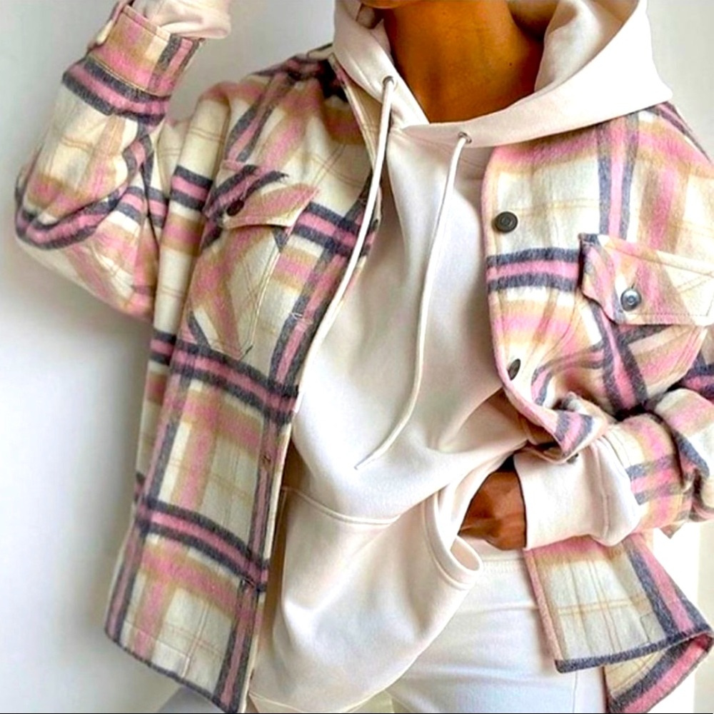 Zara Wool Blend Check Overshirt